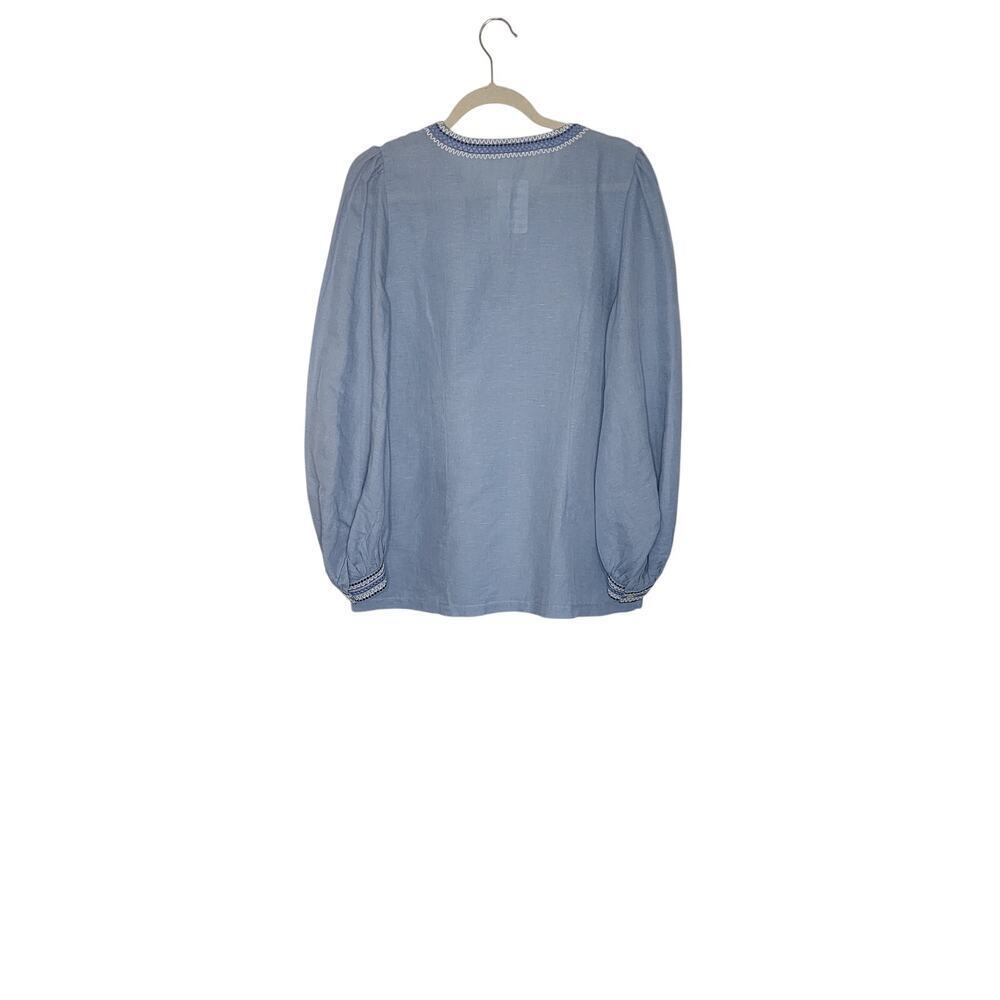 Emporio Sirenuse Positano Vera Embroidered Blouse In Blue NWOT Sz US 8/ IT 44 - Picture 8 of 16